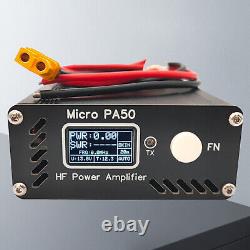 50W 3.5-28.5MHz Micro PA50+ HF Power Amplifier with 1.3 OLED Screen