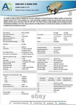 ACORDE ACMB-X20W-E1-V3 20W BUC Block Upconverter RF Amplifier 7.9 to 8.4 GHz