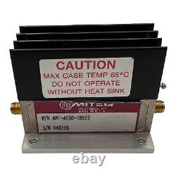 AMF-4080-18922 Miteq RF Power Amplifier 4000-8000Mhz G22db +15Vdc/0.6A