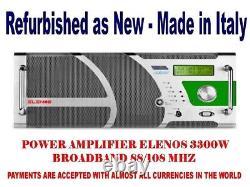 Broadcast Professional Power Amplifier Elenos 3300w FM Wide Band 88 108 Mhz
