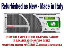 Broadcast Professional Power Amplifier Elenos 3500w FM Wide Band 88 108 Mhz