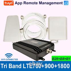 Cell Signal Booster Tri Band 3G 4G 5G GSM Repeater Amplifier Tuya App Monitoring