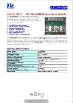 FM 88 108MHz Broadcast Power Amplifier Pallet Module 1kW
