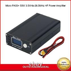 Hamgeek Micro PA50+ 50W 3.5MHz-28.5MHz HF Power Amplifier HF Amp with OLED Screen#