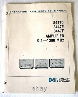 Hewlett Packard HP 8447F Preamp Power Amp 0.1-1300MHz BNC with Opn/Service Manual