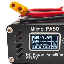 Micro PA50+ (PA50 Plus) 50W 3.5-28.5MHz HF Power Amplifier With 1.3in OLED Screen