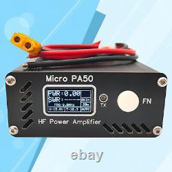 Micro PA50+ (PA50 Plus) 50W 3.5-28.5MHz HF Power Amplifier With 1.3in OLED Screen