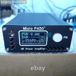 Micro PA50+ (PA50 Plus) 50W 3.5-28.5MHz HF Power Amplifier with 1.3 OLED Screen