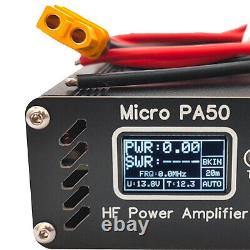 Micro PA50+ (PA50 Plus) 50W 3.5-28.5MHz HF Power Amplifier with 1.3 OLED. Screen