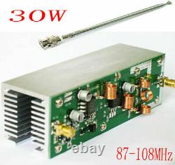 New 30W RF Power Amplifier FM Amplifier/FM Radio Module 87-108MHz + Antenna