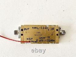 Power RF Amplifier 4MHz-1.3GHz 18db gain, 28dbm 12V