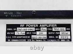 TPL Communication RF POWER AMPLIFIER, PA6-1AE-MAS, 13.8 VDC, 400.512 MHz, MODE FM