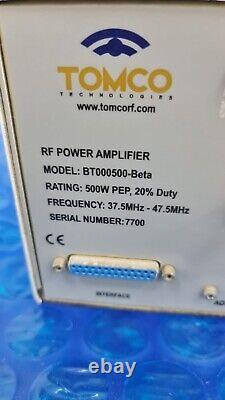 Tomco RF Power Amplifier BT000500-Beta 500W PEP, 20% Duty 37.5MHz-47.5MHz